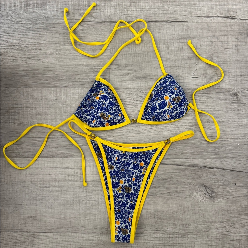 Strawberry Milk Mob Blue and Yellow Bikini
